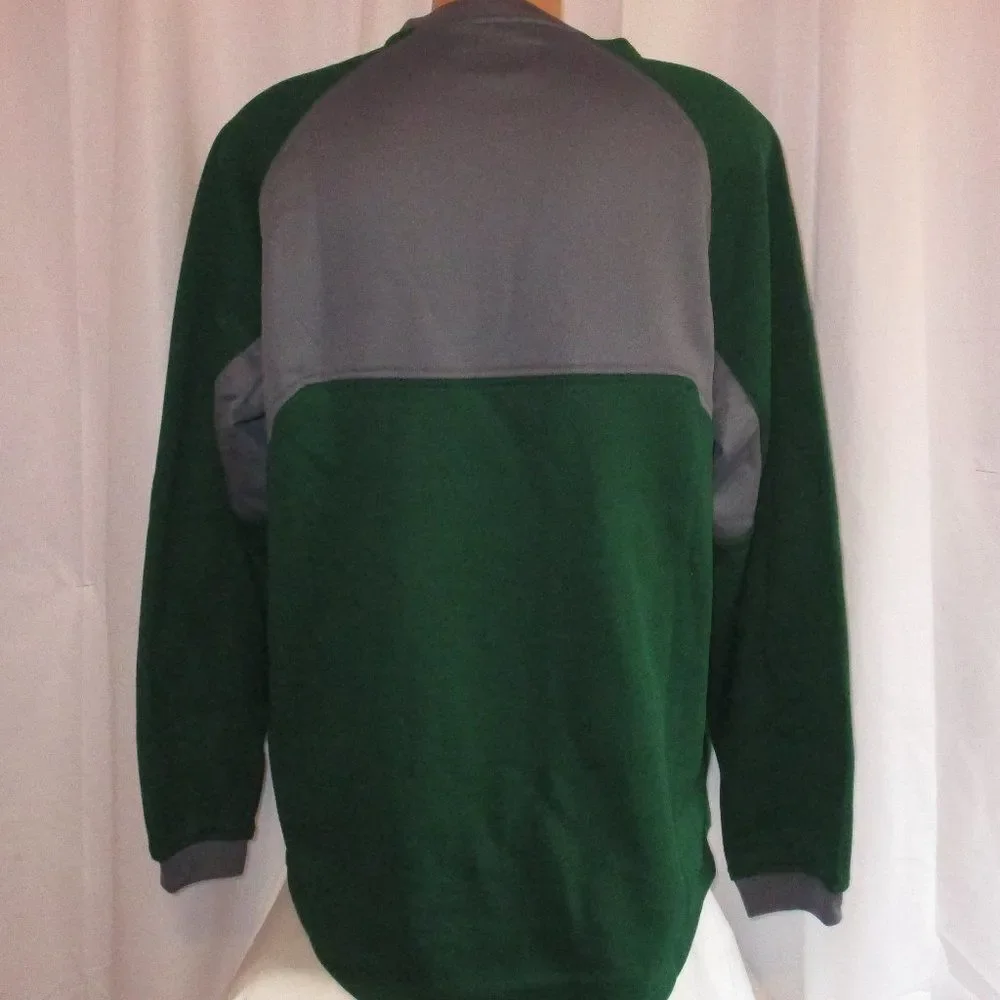 Adidas Sweatshirt Pullover Long Sleeve Green Gray Crew Neck Logo Large